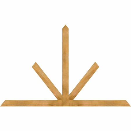 Ekena Millwork Saratoga Rough Sawn Timber Gable Bracket, Western Red Cedar, 84"W x 53"H x 2"D x 4"F, 15/12 Pitch GBW084X53X0204SAR00RWR